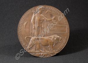 Bronze memorial plaque.  9636 Sergeant Henry Coles
