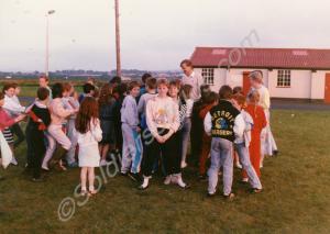 Corporal Speary with the youth club at Ballykelly,