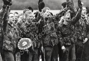 Soldiers of the Gloucestershire Regiment celebrati