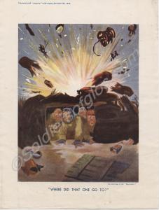 Colour cartoon print by Bruce Bairnsfather,  publi