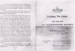 Photocopy of programme 'Trooping the Colour'. 2nd