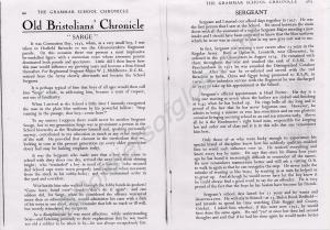 Photocopy of article from the 'Old Bristolian's Ch