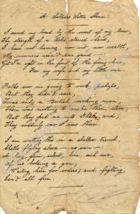 Manuscript 'A Soldiers Letter Home', a poem in the