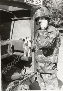 24660078 Lance Corporal R.D. Ebsworth on a mobile