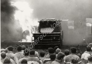 Riot training exercise. Humber "Pig" leads soldier