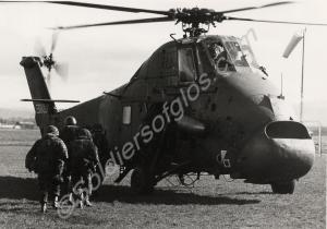 Wessex helicopter picking up a patrol. Gloucesters