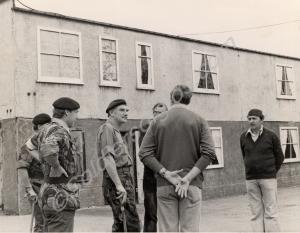 Major-General P.F.A. Sibbald visiting 1st Battalio