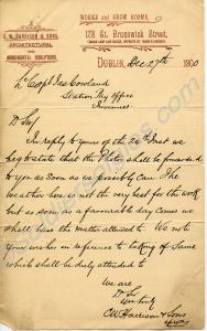 Correspondence concerning the headstone for his de