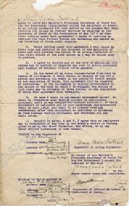 Letter of agreement to serve in His Majesty's Arme