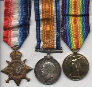 Group of three medals; 1914-1915 Star, British War