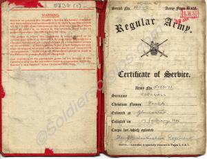 Soldier's Red Book, Certificate of Service. 518317