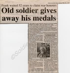 Newpaper cutting from 1997 concerning the donation