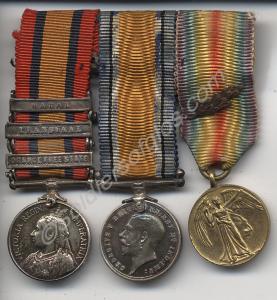Two groups of three miniature medals; Queen's Sout