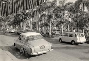 Street scene in Port Louis. "B" Company,  1st Batt