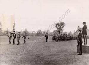 Colour Party taking the salute. The Gloucestershir