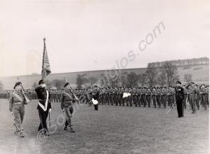 Parading the Colour. The Gloucestershire Regiment.