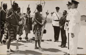 King Sobhuza II of Swaziland meeting Lieutenant-Co