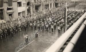 Drum Major Workman leading the Band. 1st Battalion