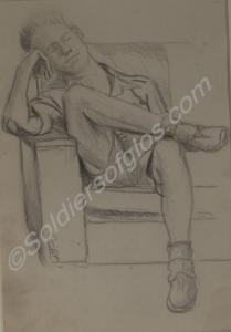 Unidentified soldier. One of a  series of sketches