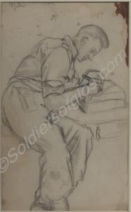 Unidentified soldier. One of a  series of sketches