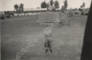 Soldier in camp.  1st Battalion, Gloucestershire R