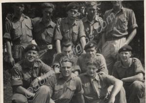 View in camp - 'Pigs out, Glosters in'.   1st Batt