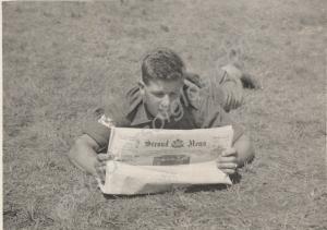 Lance-Corporal R.D. Simmonds reading the Stroud Ne