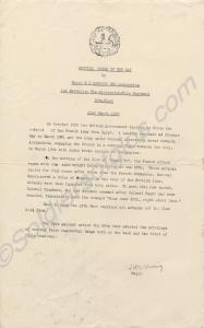 Special Order of the day by Major E.D. Harding for