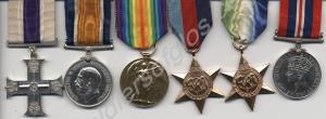 Group of six medals; Military Cross, British War M