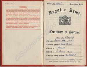 Red Book- Certificate of Service (A.F.B.108). Ser
