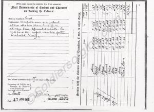 Final Assessment of Character and Conduct, 27th Ja