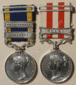 Group of two medals; Punjab Medal with clasps for
