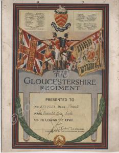 Regimental Leaving Scroll. 5179327 Private Oswald