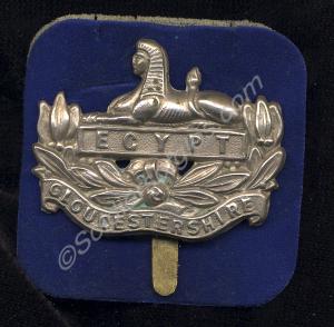 White metal Gloucestershire Regiment front badge.