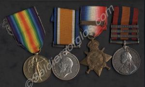 Group of four medals; Queen's South Africa Medal w
