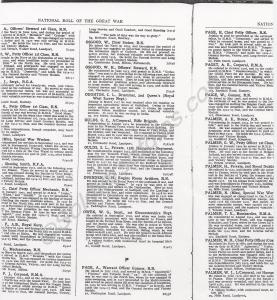 Photocopy of page of the National Roll of the Grea