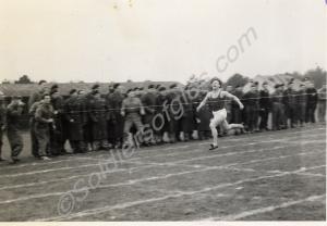 Athletics. Major Harvey breasts the tape.  Glouces