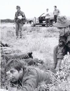 Soldiers on exercise. Gloucestershire Regiment. c.