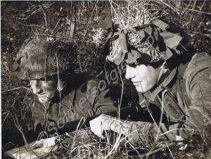 Soldiers on exercise with Sterling sub-machine gun