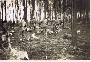 Rest stop during route march.  1st Battalion, The