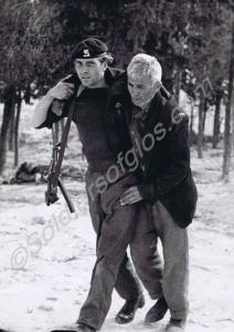 Private Tucker helping a wounded Turk to safety. 1