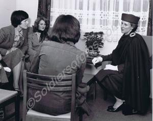 The Duchess of Gloucester in conversation with reg
