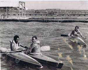 Kayaking. Private Stewart, Corporal Wilcox and Lan