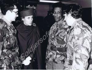 The Duchess of Gloucester talking to Lance-Corpora