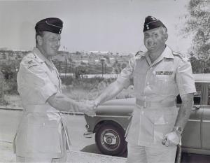 Lieutenant-Colonel P.G.H. Varwell handing over com