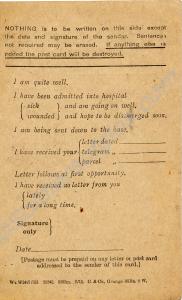 Blank Field Service Postcard. Captain Herbert Jame