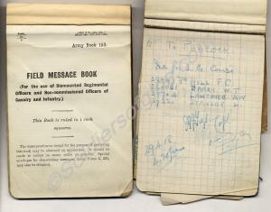 Two used Field Message Books with orders for "D" C