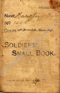 Soldier's Small Book cover.  14418 Herbert James T