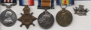 Group of four medals; Military Medal, 1914-1915 St