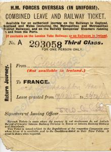 Third Class Combined Leave and Railway Ticket date